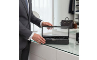 Carbon Fiber Watch Box Clear View Lid Watch Collection Organizer Men's Jewelry Organizer Secure Metal Clasp