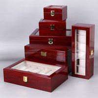 Coffee Glossy Watch Box, 6-Slot, for Watch Storage and Packaging