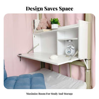 fastenon Bed Rail Table Rounded Corners Hanging Desk sturdyDuty for Small Spaces