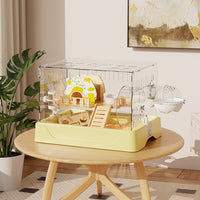 Large Hamster Cage Luxury Villa Habitat with 18cm Exercise Wheel and Tube Tunnel, Large Space for Syrian Dwarf Hamsters Little Friends