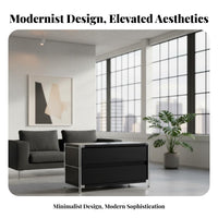 Modernist Design Media Console Versatile Use Wood and Steel TV Cabinet Sturdy Construction TV Stand with Storage for Apartment Dwellers, Adults