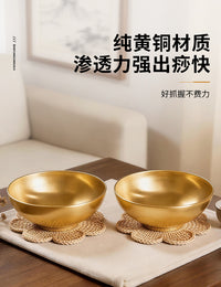 Pure Brass Gua Sha Bowl Tool for Body Massage and Meridian Scraping