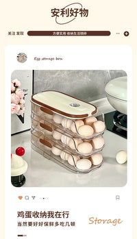 Transparent Double-layer Slide Egg Storage Box for Refrigerator