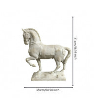 Rearing Horse Statue Retro Horse Figurine Carved Ornament for Entryway, Study