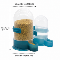 Bird Feeder and Waterer Set, Automatic Hanging Feeding Station for Wild Birds, Weatherproof, Transparent Waterer for Garden & Balcony