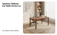 Simple Computer Desk Easy to Assemble Rectangular Writing Desk Spacious Desktop Simple Writing Table for Students, Professionals, Bedroom, Dorm Room