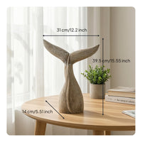 Wooden Cetacean Tail Handmade Cetacean Tail Figurine Rustic Sculpture for Shelf, Mantel