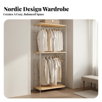 Freestanding Clothing Organizer System Large Capacity Freestanding Clothing Organizer Rack Space Saving Design Standing Clothes Rack for Homeowners