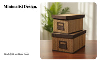 Bamboo Storage Box with Lid Handwoven Bamboo Storage Box Multi-Purpose for Shelf
