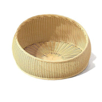 Handwoven Rattan Cat Bed for Summer, Indoor Use