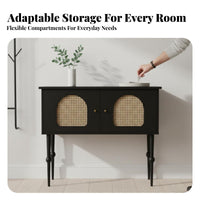 Rattan Door Cupboard French design Cane Door Console Gold-Tone Hardware adaptable Use for Homeowners