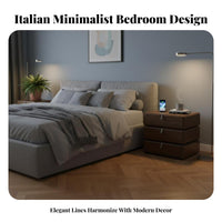 Rotating 2-Drawer End Table Modern Minimalist Design Nightstand rotate Drawers Cylindrical Shape for College Dorm, Living Room