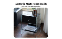 Floating Drawer Nightstand Space-Saving Bedside Table Ample Storage for Adults