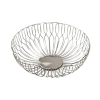 Round Wire Fruit Basket Polished Metal Household Storage Nordic Design