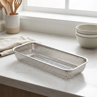 Stainless Steel Chopsticks Holder with 2 Compartments, Perforated Basket, Dense Hole Kitchen Organizer, Hanging or Freestanding 304 Utensil Rack