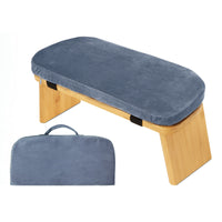 Kneeling Stool with Cushion Wooden Kneeling Stool Upholstered Meditation Bench for Practitioners