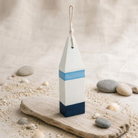 Nautical Buoy Ornament Rope Loop Wooden Buoy Ornament Painted for Display