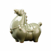 Symbol of Success Ceramic Horse Figurine Nurturable Astrological Horse Ornament Retro Design Chinese Astrological Creature Ornament Traditional Craftsmanship for Collectors, Home Decor, Office Desk