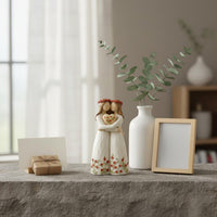 Sentimental Mother Daughter Figurine Delicate Painted Details Family Love Ornament Soft Colors Mother Child Figurine Handmade Look for Living Room, Bedroom, Entryway