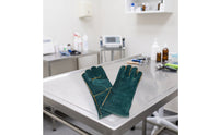 Leather Gloves with Long Cuffs Heavy Duty Bovine Leather Gloves with Extended Forearm Guard Guarding for Welders, Gardeners, Metalworking, Gardening