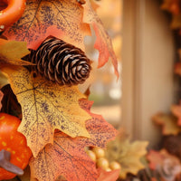 Fall Pumpkin Wreath Full Design Autumn Foliage Wreath Easy to Hang for Porch