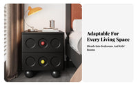 3-Drawer Nightstand adaptable Retro 3-Drawer End Table Easy Assembly for Bedroom