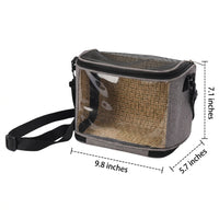 Portable Pet Carrier with Transparent Window and Textile Hamster Carrier, Rectangular Guinea Pig Travel Box, Outdoor Small Animal Bag