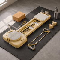Foldable Reformer Bed Long Frame Mini Pilates Reformer Support Handles Mini Pilates Board for Home Gym