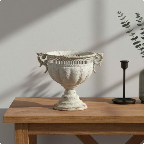 European Design Urn Vase Easy to Clean Vintage Iron Vase Even Edges for Balcony
