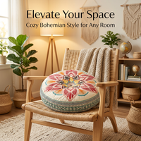Bohemian Mandala Floor Pillow Cover, Decorative Bohemian Seating Throw, Thickened Round Meditation M - Image 4