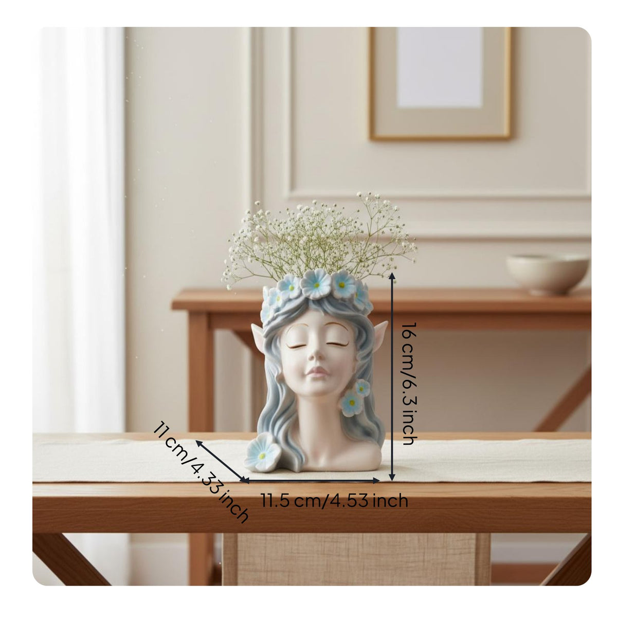 Flower Fairy Vase European Design Fairy Head Vase Creative Design for Entryway