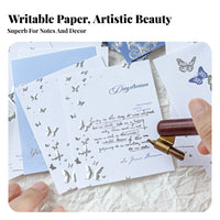 20 Pieces Embossed Decorative Paper Writable Vintage Look Journaling Paper DIY Decoration Relief Print Note Cards for Crafters, Students, Card Making