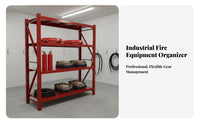 Electrostatic Spray Finish Fire Equipment Storage Rack High Load Capacity Fire Station Gear Rack Easy Assembly Heavy Duty Metal Shelf Modular Design for Business Owners, Warehouse Workers, Workshop, Garage, Basement, Office