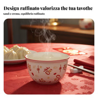 Ceramic Rice Bowl, Cartoon Design, Festive Tableware, Home, Adult