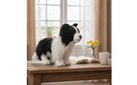 Border Collie Stuffed Dog Soft Border Collie Stuffed Toy Plushie Fuzzy Surface Washable for Children, Shelf Display, Bedroom