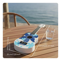 Colorful Ukulele Beginner-Friendly 21 Inch Ukulele Clear 4-String Sound-String Wooden Guitar Polished Finish