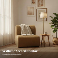 Wavy sectional Armchair Wave outline Upholstered Single Sofa Wabi-Sabi Aesthetic Armless for Interior Designers, Reception Area