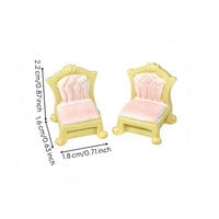 2 Pieces Tufted Miniature Chair Ornate Dollhouse Furniture Upholstered