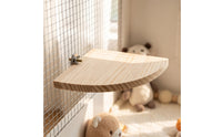 Unfinished Flat Bird Perch Natural Wooden Bird Perch Thick Cage Platform with Screw Wall-Mounted for Birds, Parrots