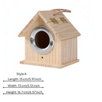 Parrot Breeding Box Solid Wood Small Wooden Bird House Sturdy Build for Hatching