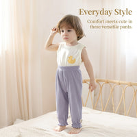 Girls Leggings with Lace Trim for Baby Age 1-3 Years, Lightweight Modal Blend Trousers for Summer Wear, Anti-Insect Protection