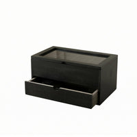 Tea Storage Box with Drawer Transparent Lid Tea Organizer with Drawer Divided Compartments Holder Container for Office