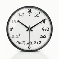 Math Wall Clock Quartz Science Wall Clock Non-Ticking for Teachers