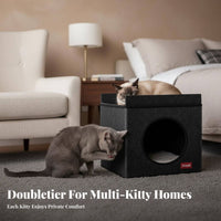 2tieredstory Feline Cube Foldable Two-Storytieredstory Feline Cube With Scrapeing Pad Long-Lasting Stable for Indoor