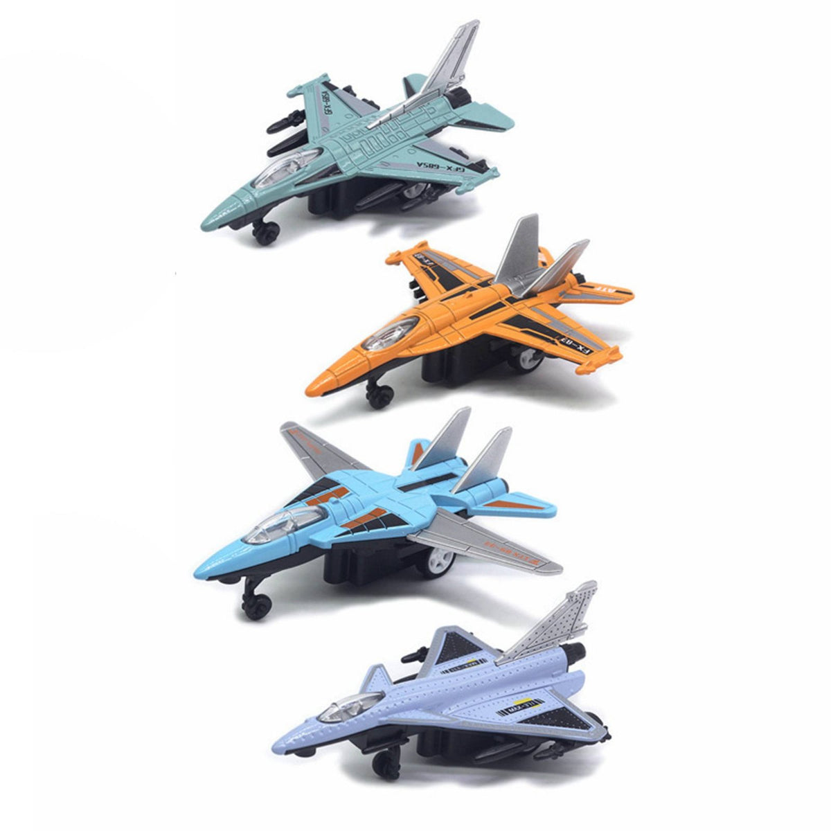 4 Pieces Diecast Fighter Aircraft Collection Sturdy Construction Fighter Jet Toy