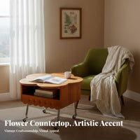 Petal-Shaped Lift-Top Table Strong and Stable Sofa Side Table Easy to Assemble