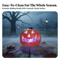 Battery Powered Jack-O'-Lantern Spooky Light-up Pumpkin Glowing Light up Pumpkin Compact for Tabletop, Mantel, Entryway