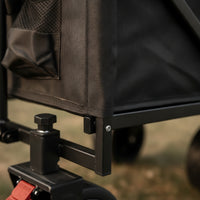 Convertible Camping Wagon 2-in-1 Folding Cart with Seat Wagon with Seats Portable Lounge Cart Quick-Fold for Campers, Picnics