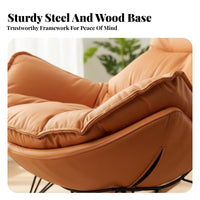 Upholstered Rocking Chair Comfortable Padding Upholstered Rocking Armchair snug Easy Assembly for Seniors, Bedroom, Office