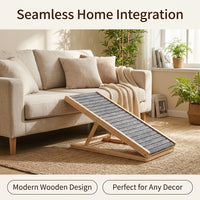 Dog Ramp for Sofa and Bed with Adjustable Height for Small Pets, Wooden Steps for Living Room and Bedside, Foldable Stairs with Sturdy Support